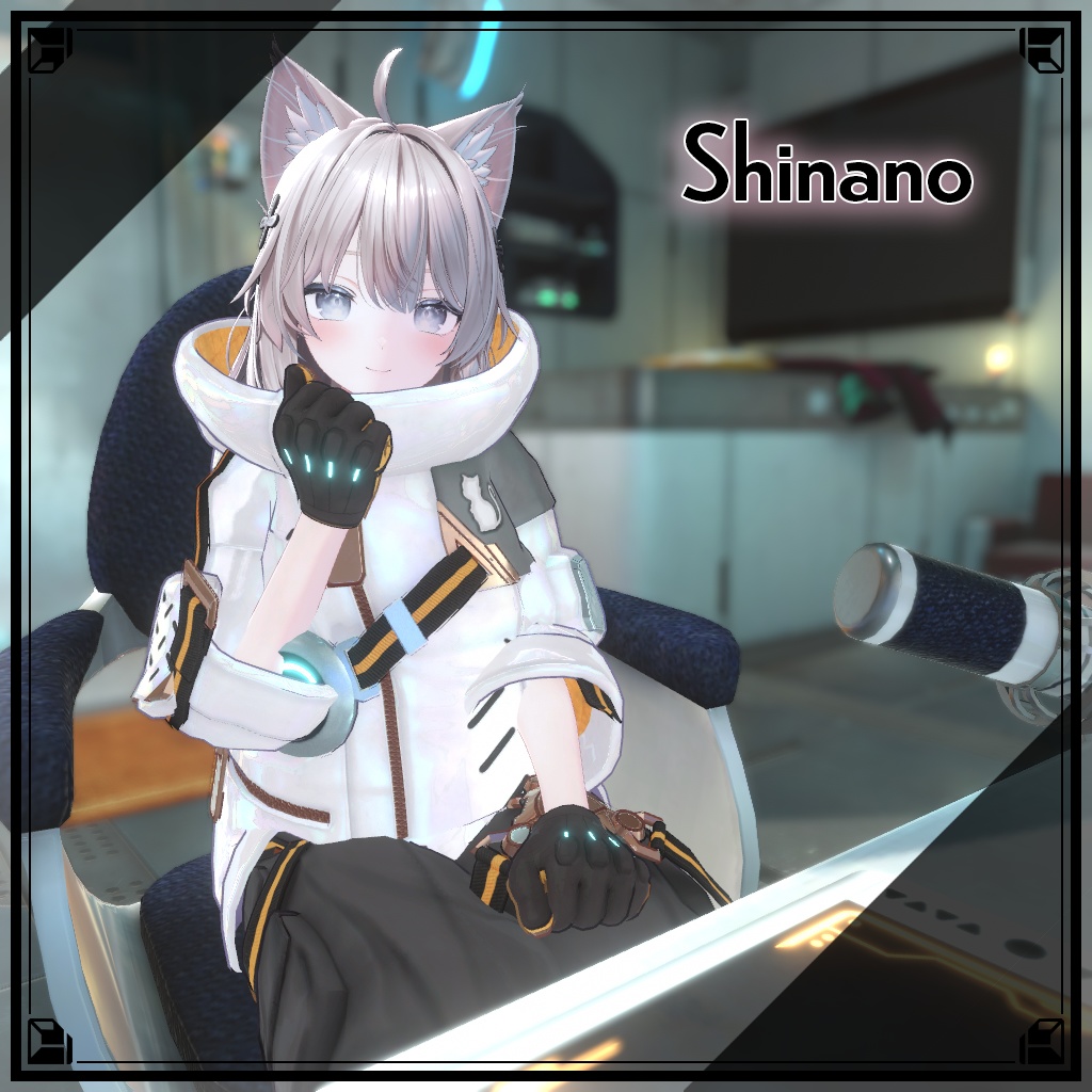 サイバーキャットジャケット【10アバター対応・VRChat向け3Dモデル】