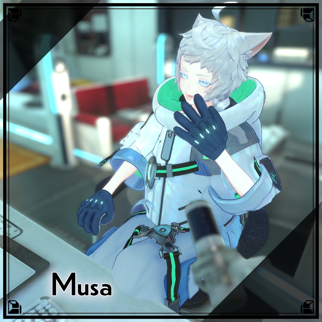 サイバーキャットジャケット【10アバター対応・VRChat向け3Dモデル】