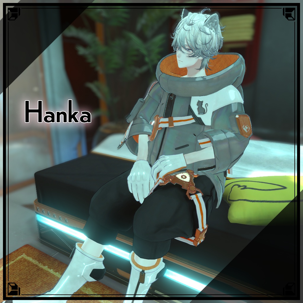 サイバーキャットジャケット【10アバター対応・VRChat向け3Dモデル】