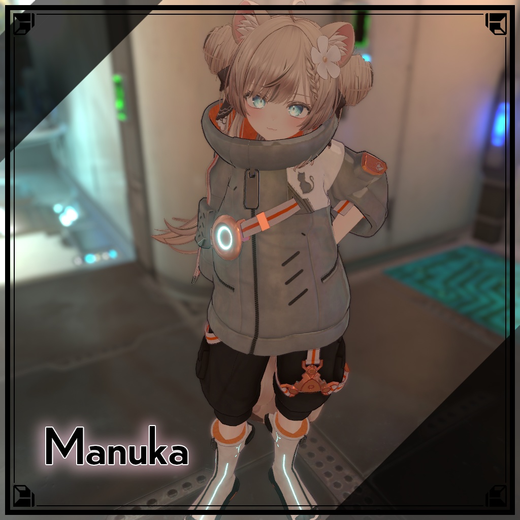 サイバーキャットジャケット【10アバター対応・VRChat向け3Dモデル】