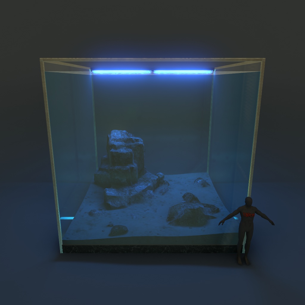 【VRChat想定】巨大水槽セット(14点)