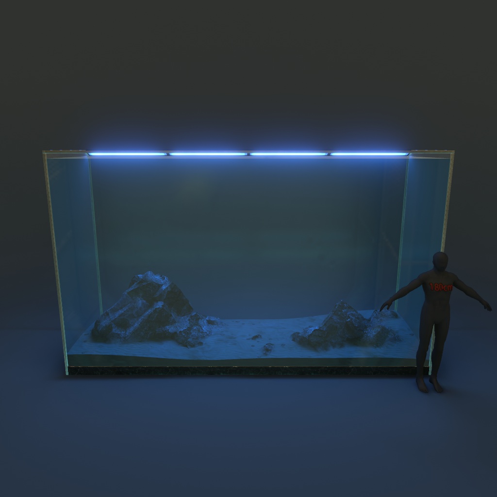 【VRChat想定】巨大水槽セット(14点)