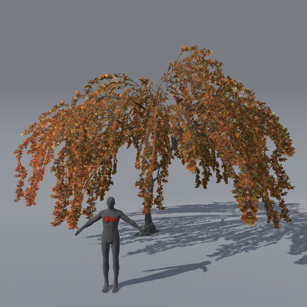 【VRChat想定】枝垂れ桜(花、葉、紅葉)、揺れるシェーダー、花びらパーティクル付き(27点)