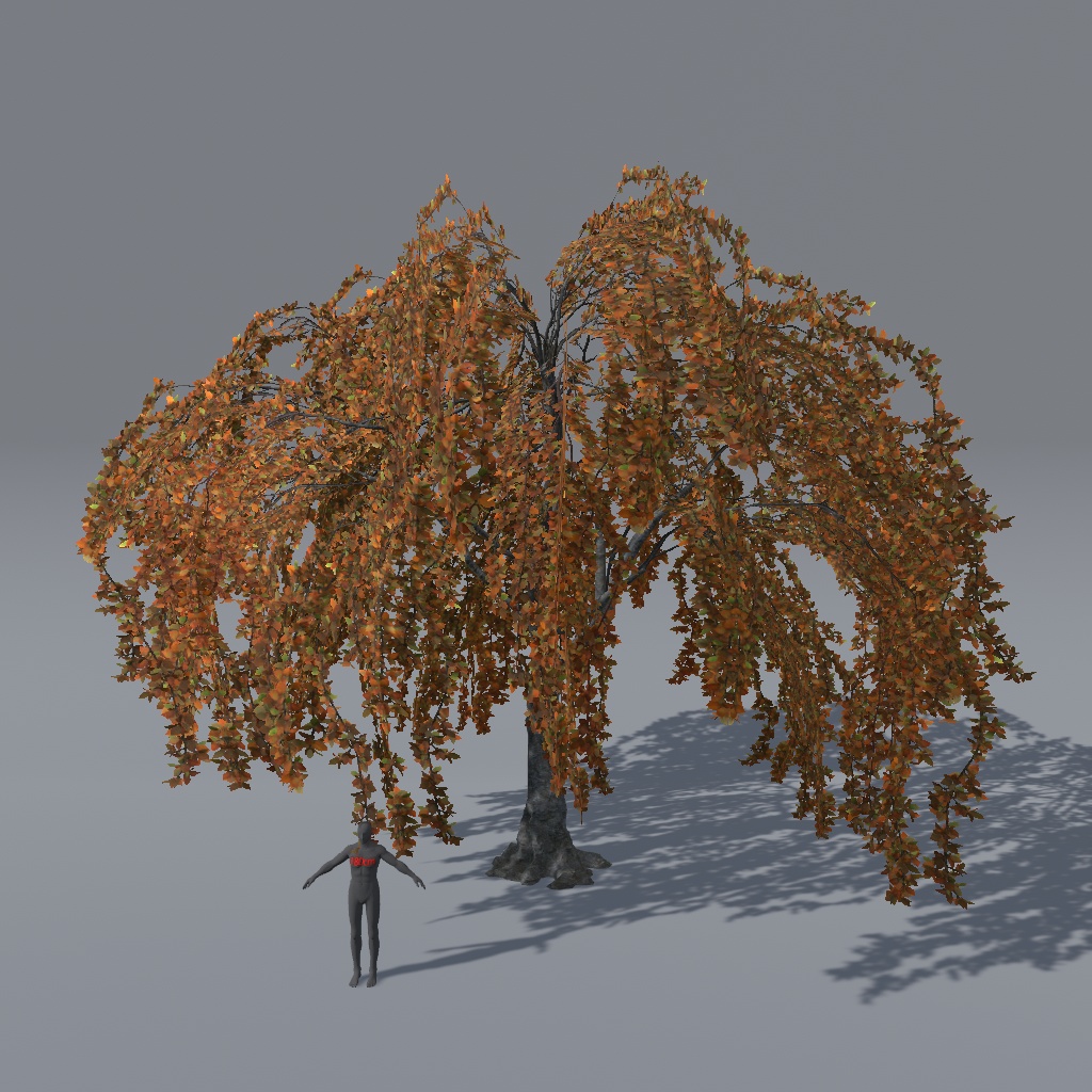 【VRChat想定】枝垂れ桜(花、葉、紅葉)、揺れるシェーダー、花びらパーティクル付き(27点)