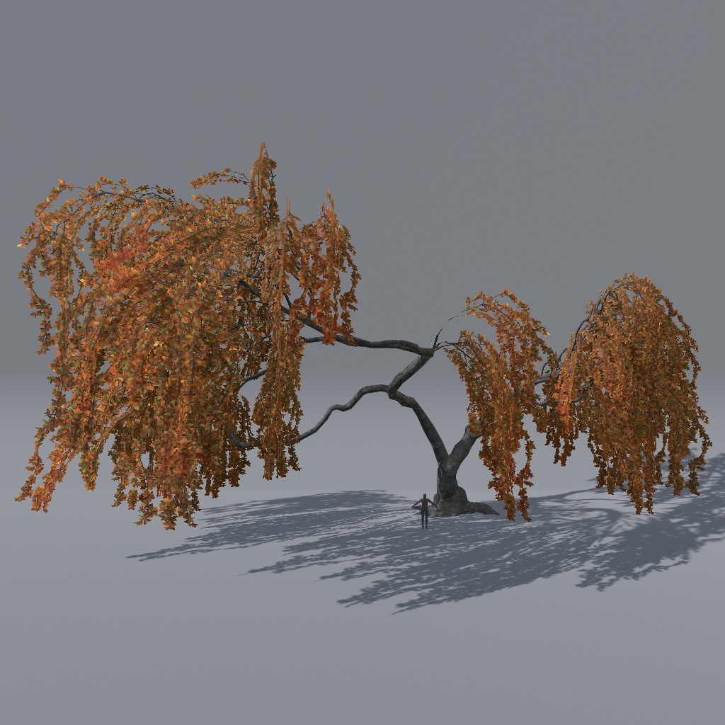 【VRChat想定】枝垂れ桜(花、葉、紅葉)、揺れるシェーダー、花びらパーティクル付き(27点)