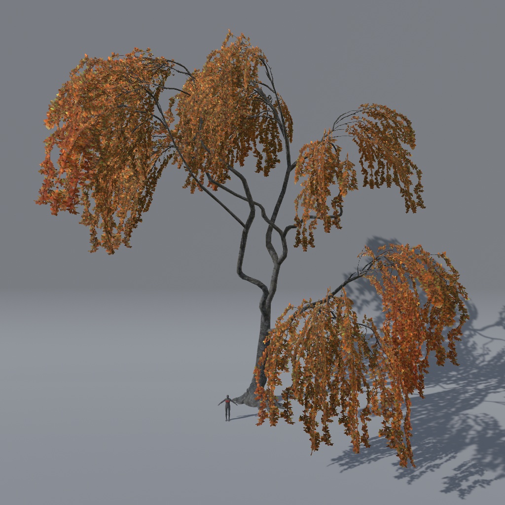 【VRChat想定】枝垂れ桜(花、葉、紅葉)、揺れるシェーダー、花びらパーティクル付き(27点)