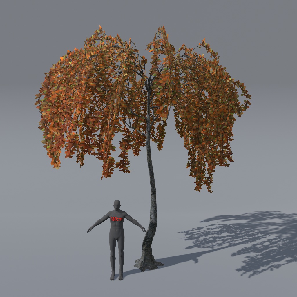 【VRChat想定】枝垂れ桜(花、葉、紅葉)、揺れるシェーダー、花びらパーティクル付き(27点)