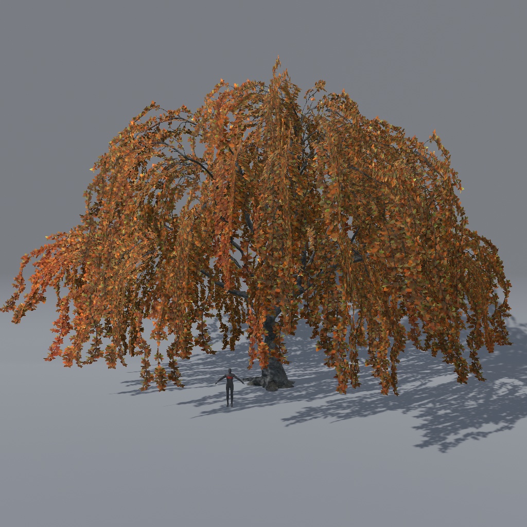 【VRChat想定】枝垂れ桜(花、葉、紅葉)、揺れるシェーダー、花びらパーティクル付き(27点)