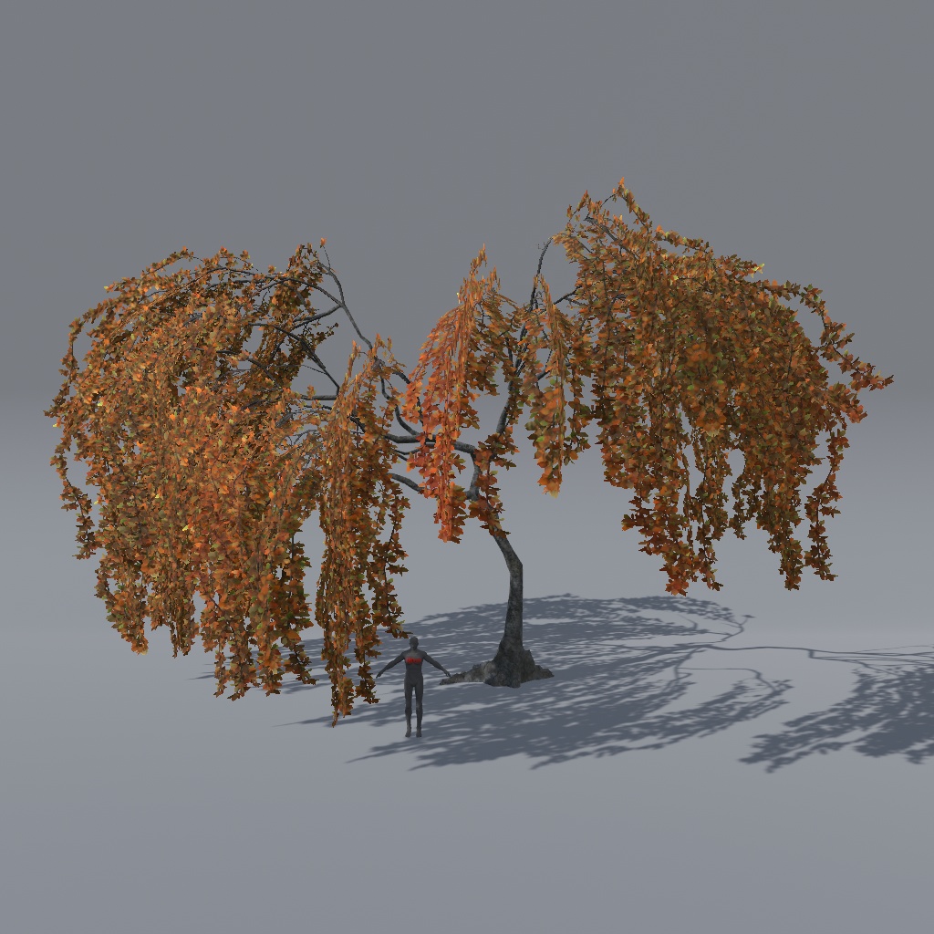【VRChat想定】枝垂れ桜(花、葉、紅葉)、揺れるシェーダー、花びらパーティクル付き(27点)
