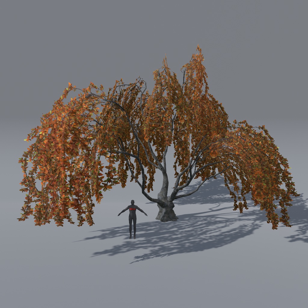 【VRChat想定】枝垂れ桜(花、葉、紅葉)、揺れるシェーダー、花びらパーティクル付き(27点)