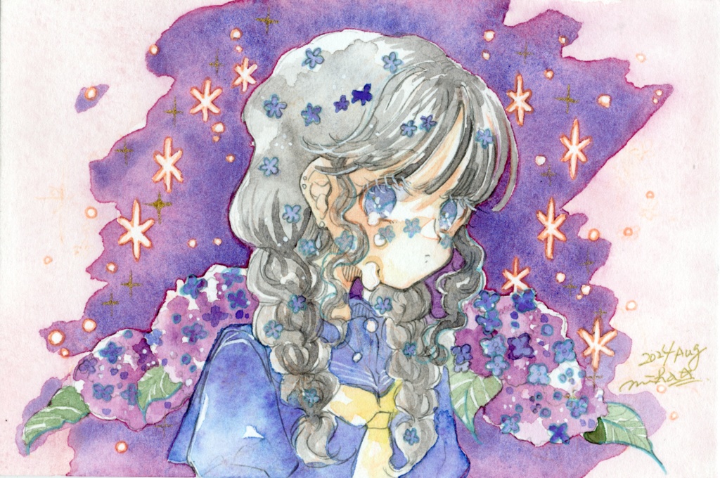 【ドローイング】光の棲み家フレームレス原画【ハガキサイズ】