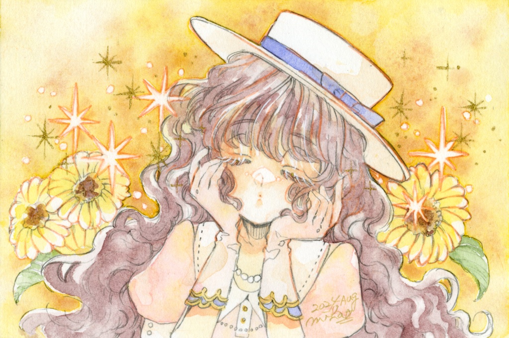 【ドローイング】光の棲み家フレームレス原画【ハガキサイズ】