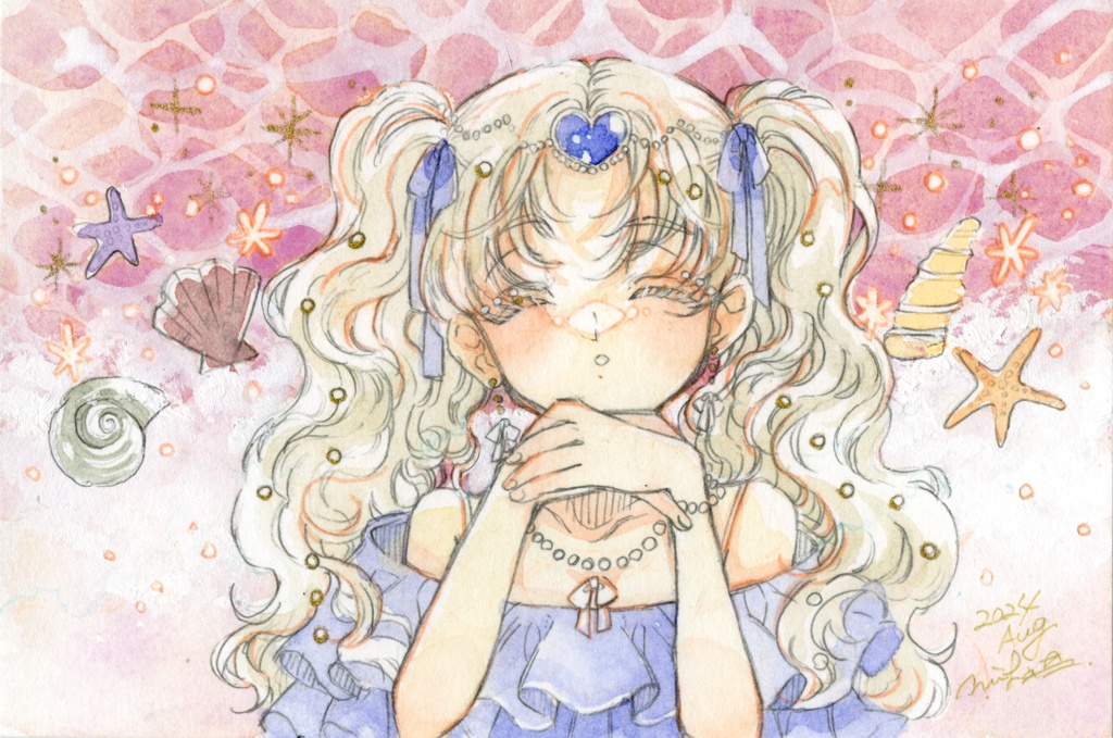 【ドローイング】光の棲み家フレームレス原画【ハガキサイズ】