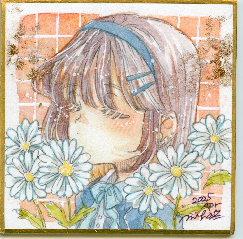 【豆式紙原画】春のお花の豆式紙原画