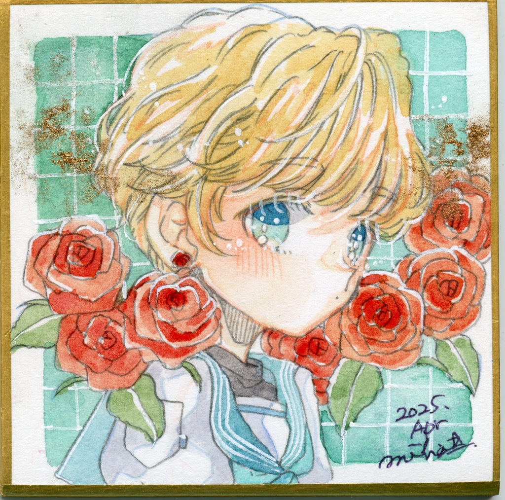 【豆式紙原画】春のお花の豆式紙原画