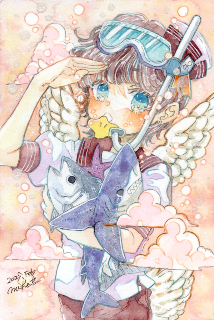 【ポストカードサイズ原画】ドローイング原画