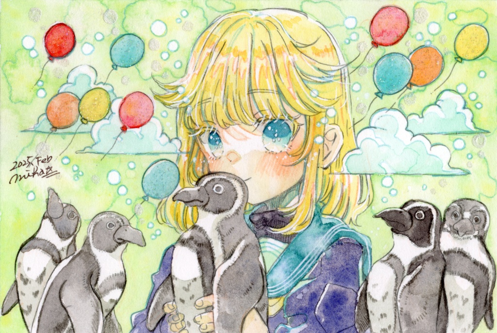 【ポストカードサイズ原画】ドローイング原画