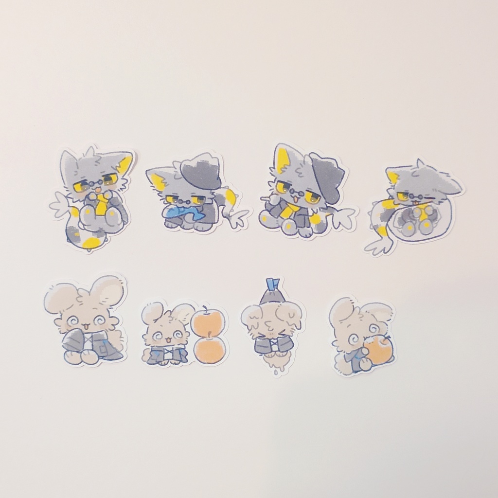 ねこうさ🐱🐰フレークシール