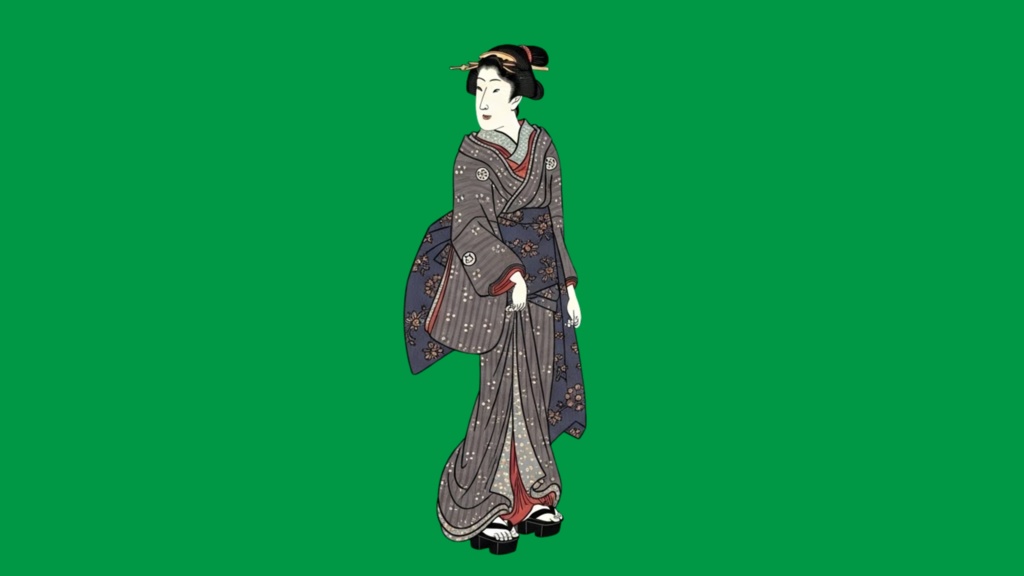 江戸町人女性|口パク対応・動画用和風イラスト素材 Vol.1