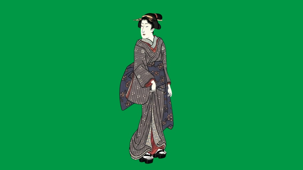 江戸町人女性|口パク対応・動画用和風イラスト素材 Vol.1