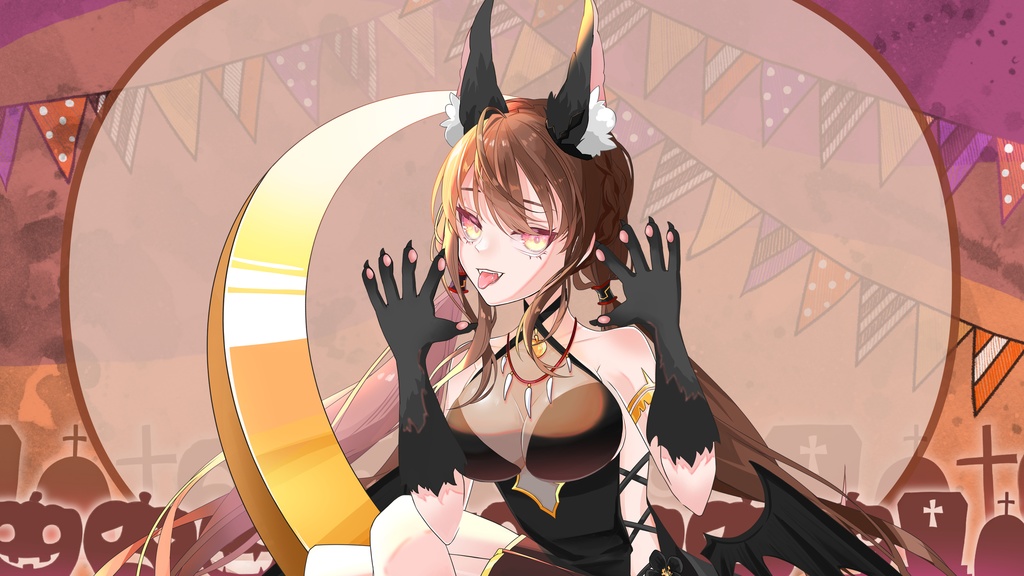 【イラスト素材】ハロウィン配信背景【vtuber向け】