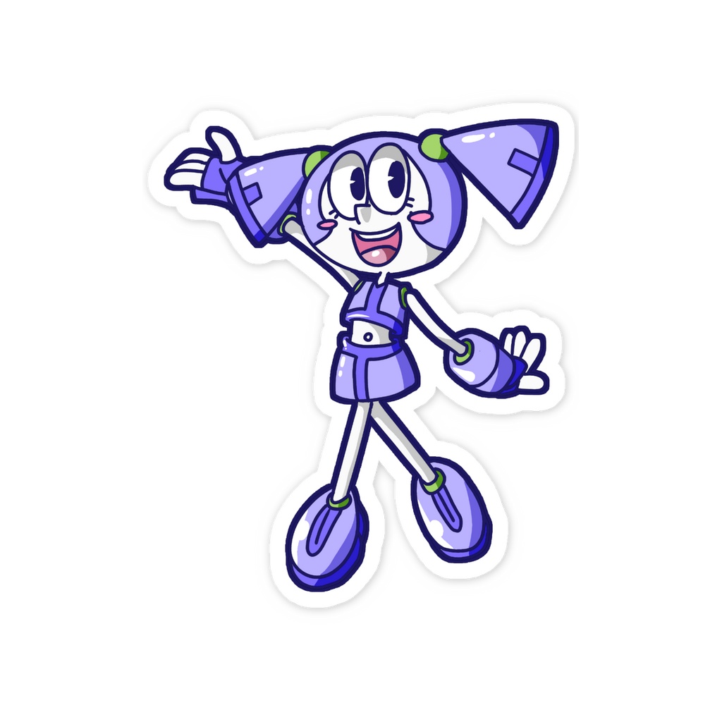 オリジナルカートゥーンロボガールステッカー