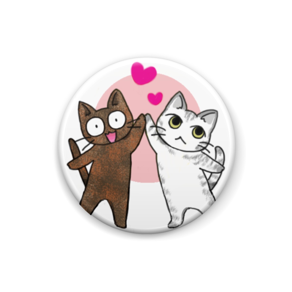 サビ猫とアメショーの缶バッチ２ エネルギッシュキャット Booth