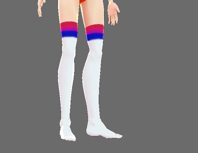 bisexual biromantic flag thigh/knee highs lgbt vroid