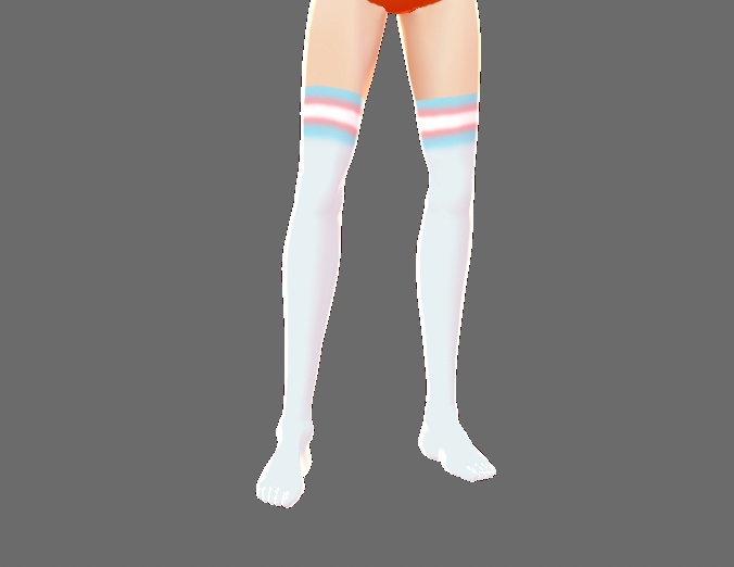 trans flag knee/thigh highs VRoid lgbt