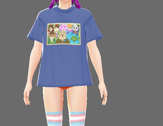 Webkins Blue Host Friends Tshirt VRoid 