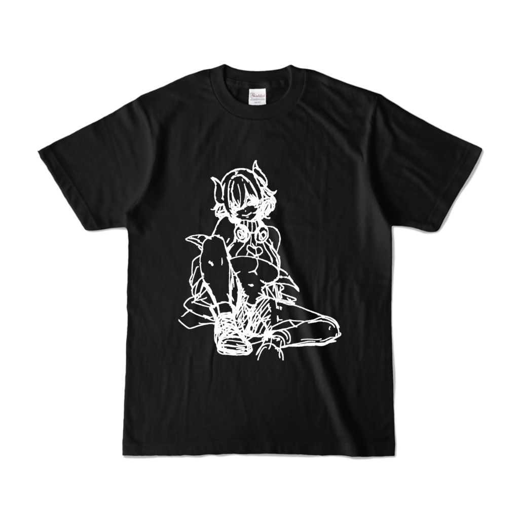 尖莉あけびVer.1ラフ画Tシャツ【黒】