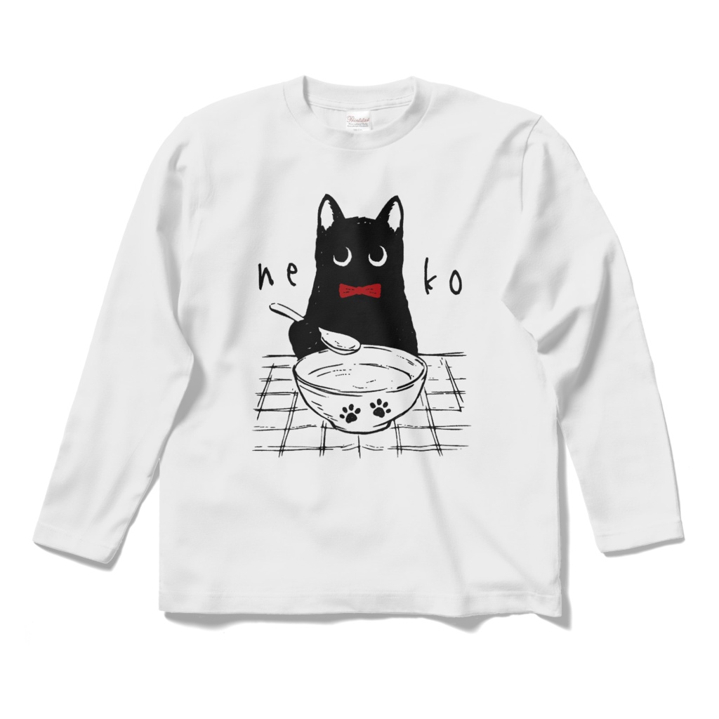 ミルクを味わう黒猫くん red