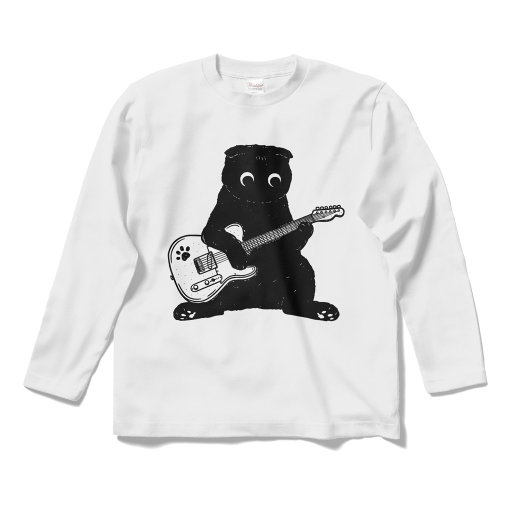 スコ座りでギター！（スコティッシュフォールド）