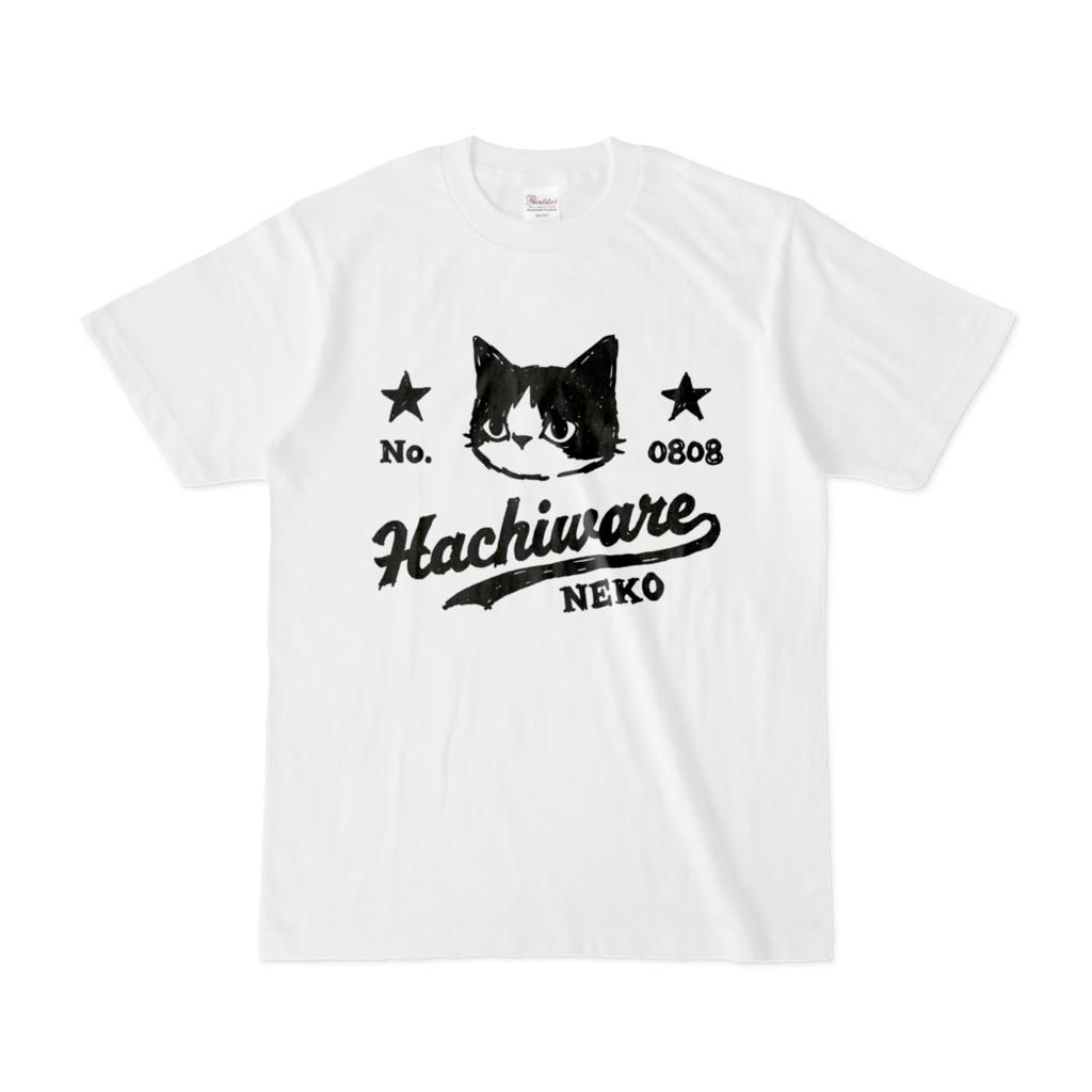 ハチワレ猫くん アメカジ風 Tシャツ