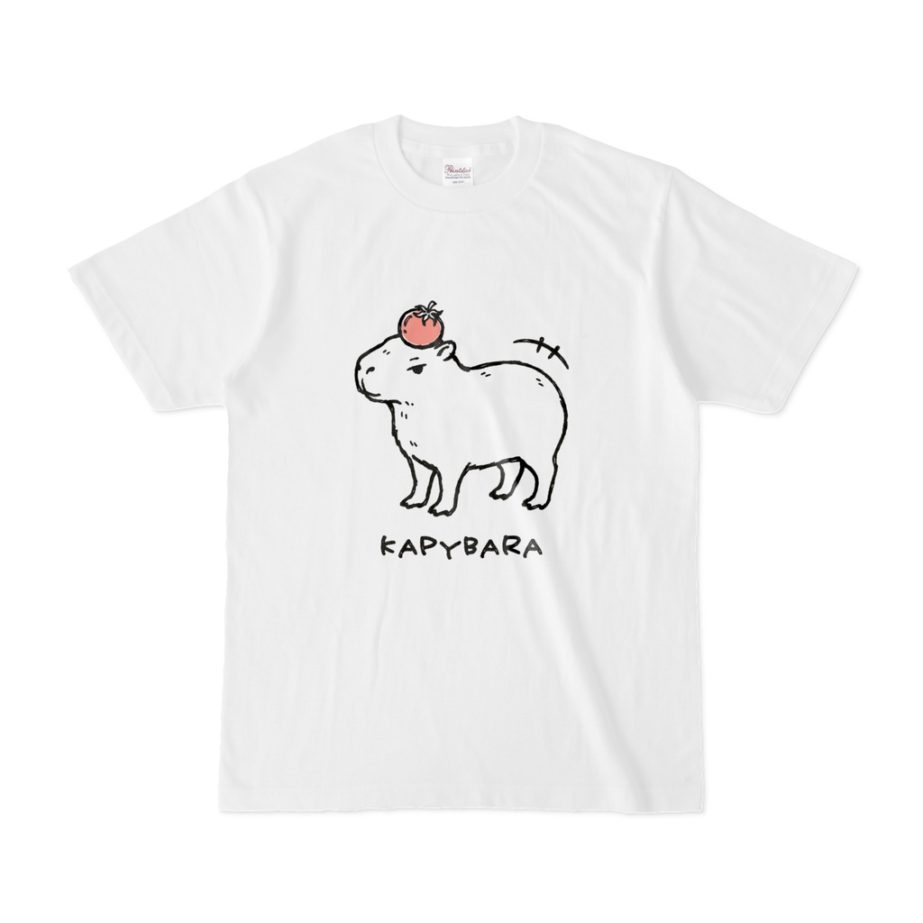 トマトを乗せたカピバラくん