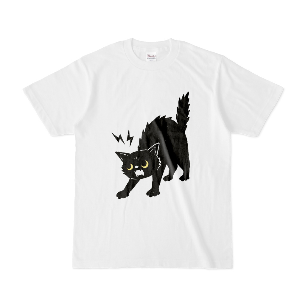 威嚇モードの黒猫くん