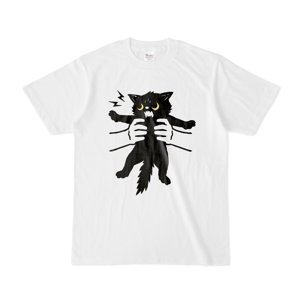 持ち上げられて怒る黒猫くん