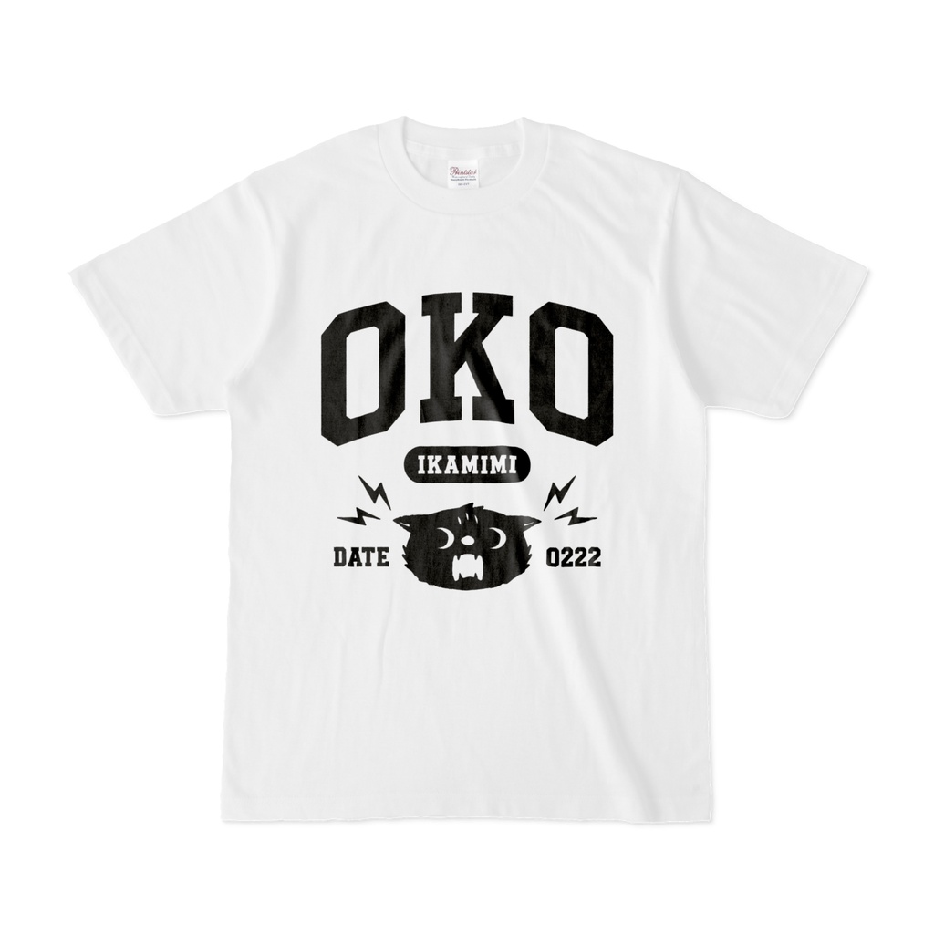 OKO イカ耳のおこ猫くん カレッジロゴ風