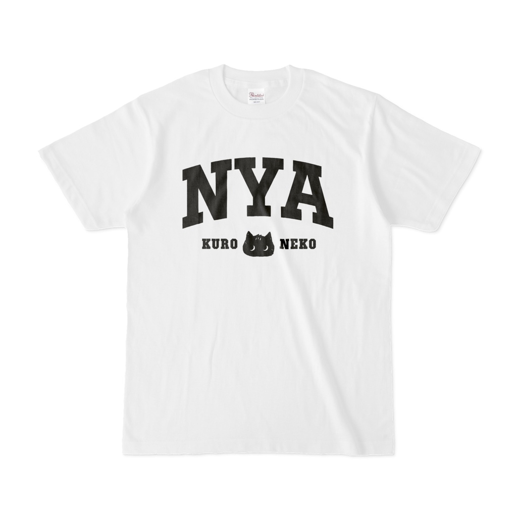 NYA 黒猫くん カレッジロゴ BK