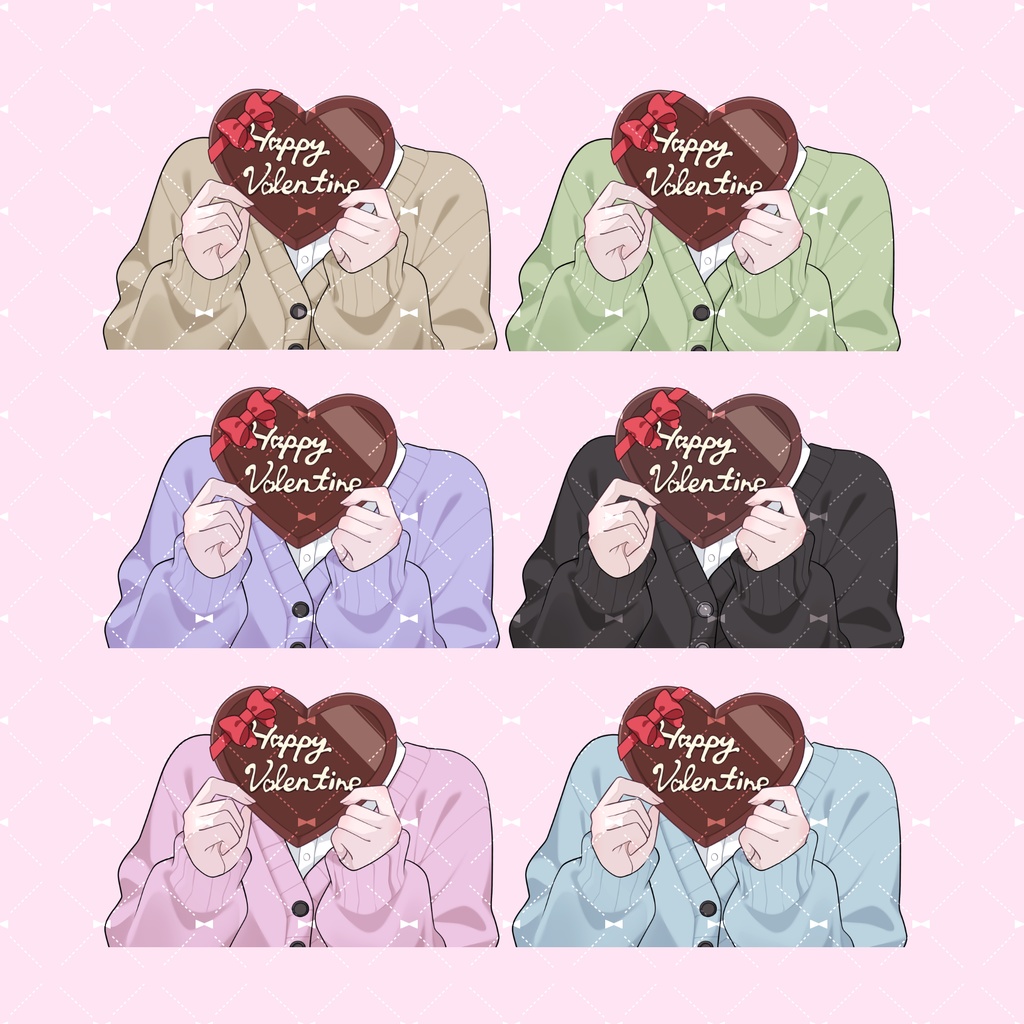 【バレンタイン素材】チョコレートを渡す手🍫全6色(ブラウン無料)【Vtuber】