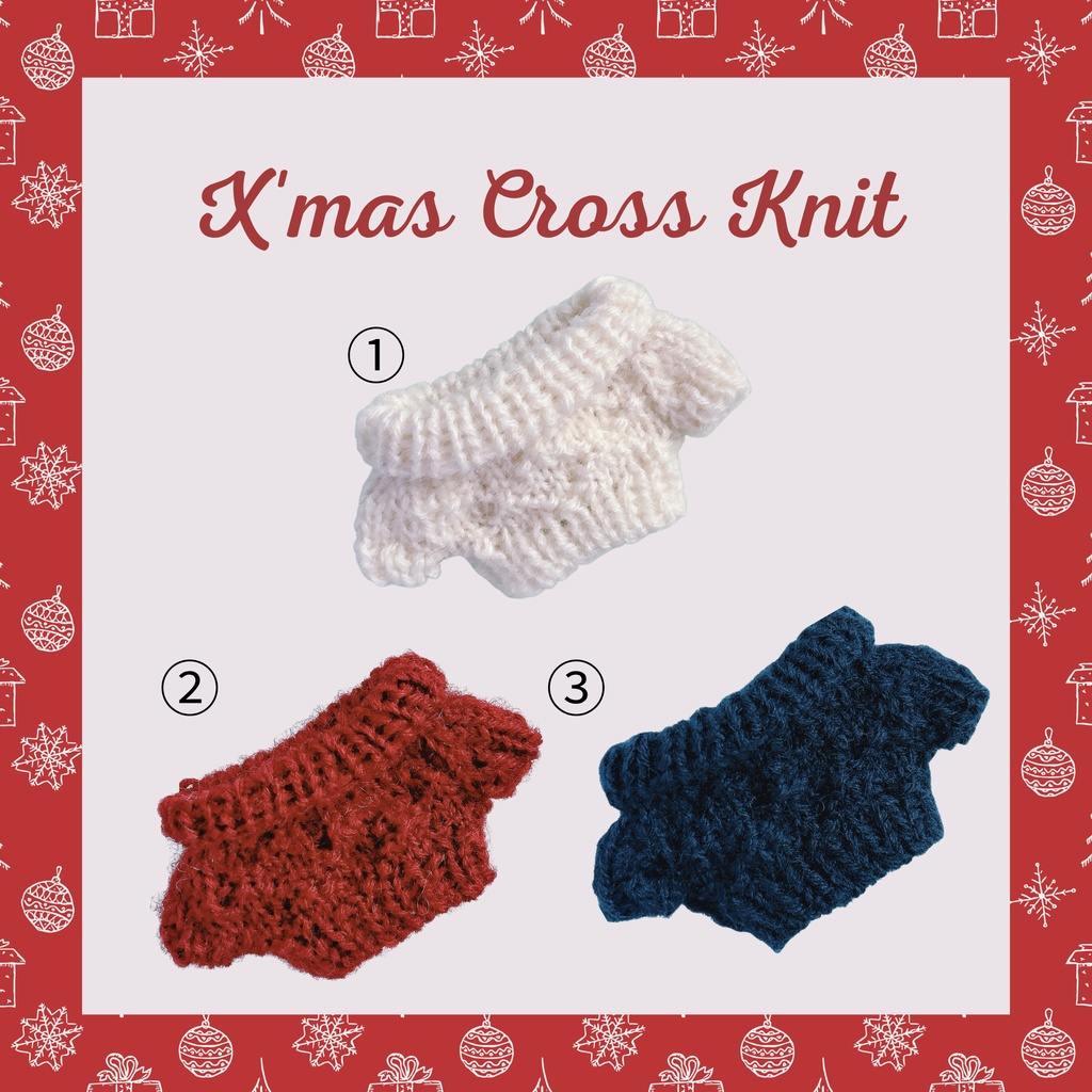 クリスマス格子模様ニット【10〜12cm】