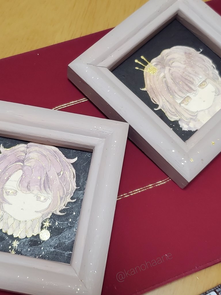 ミニ原画「月のピアス」「金の冠」