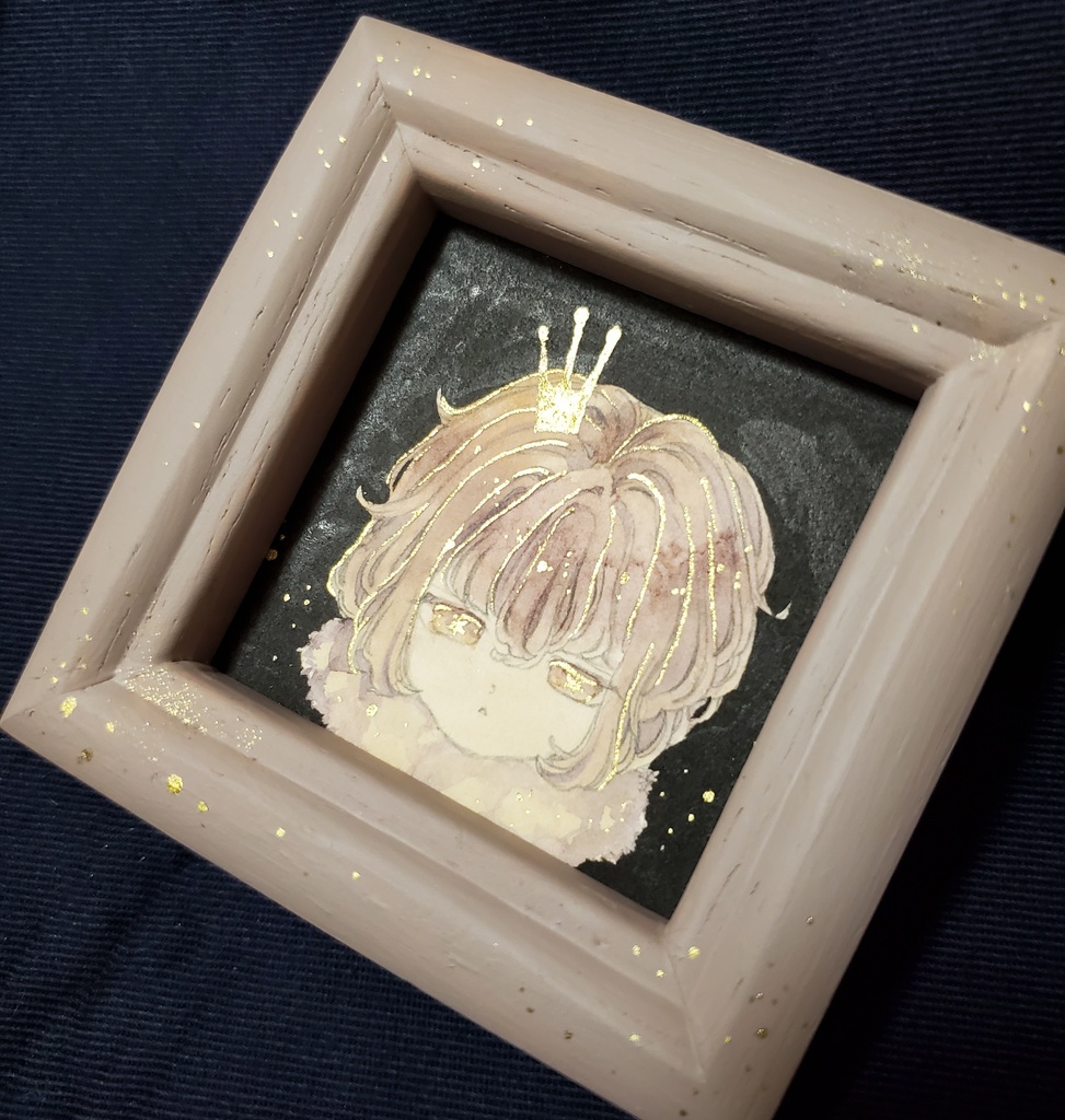 ミニ原画「月のピアス」「金の冠」