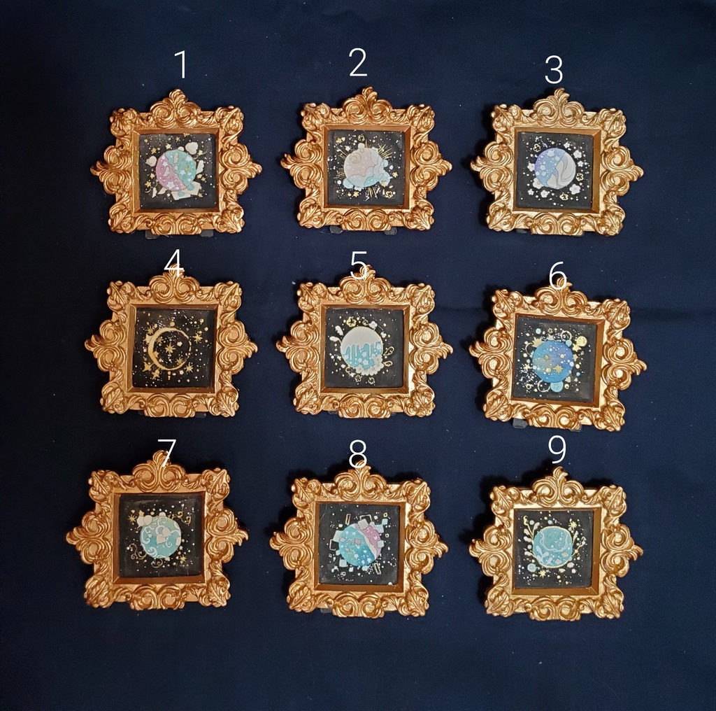 ミニ原画｢個性のあるお月様1～9｣