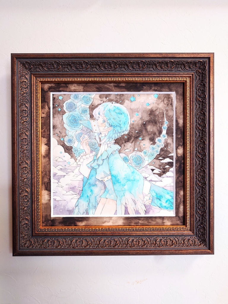 原画「青薔薇と蒼鴉」