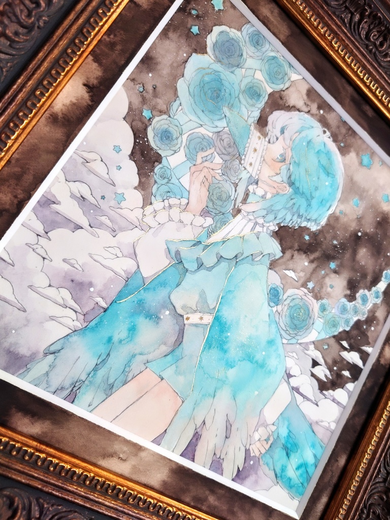 原画「青薔薇と蒼鴉」