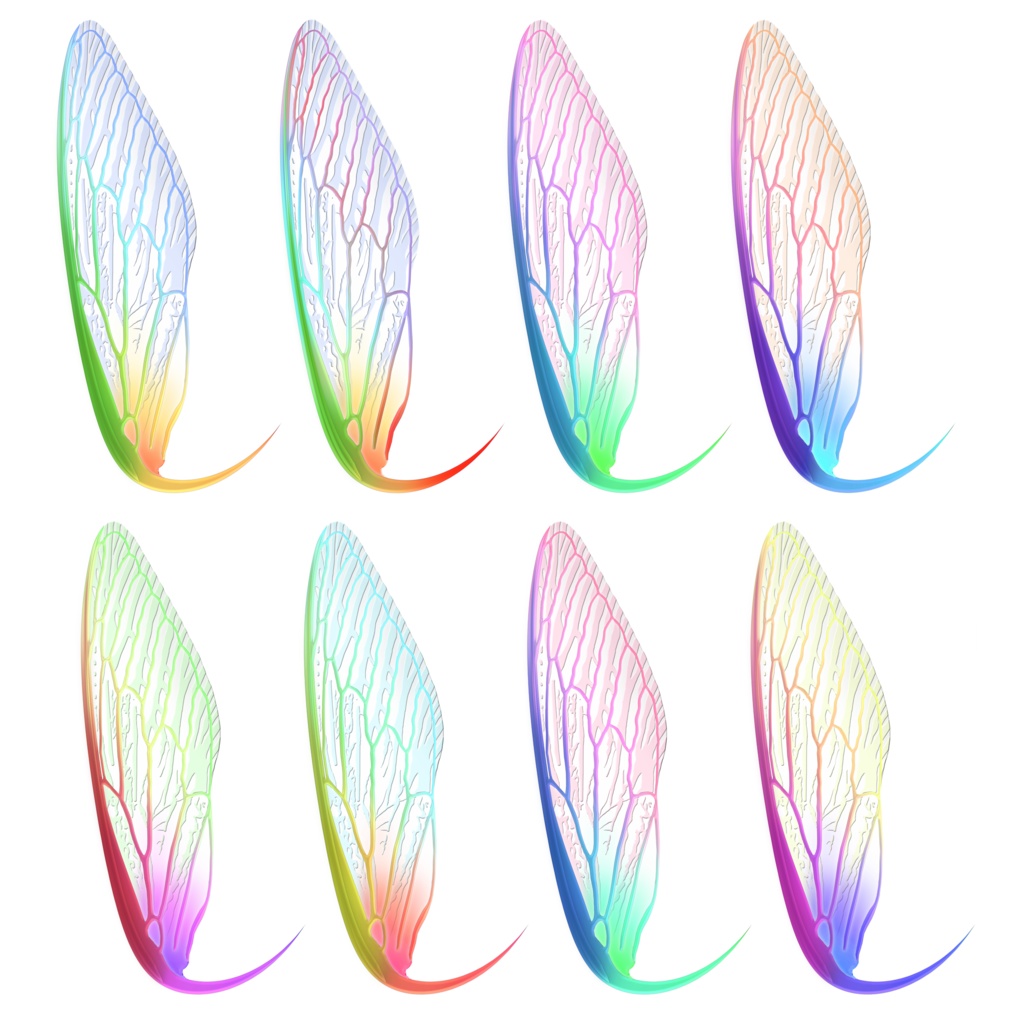 VRCアバター向けオリジナルアクセサリ3Dモデル『セミウィング』アニメーション付き