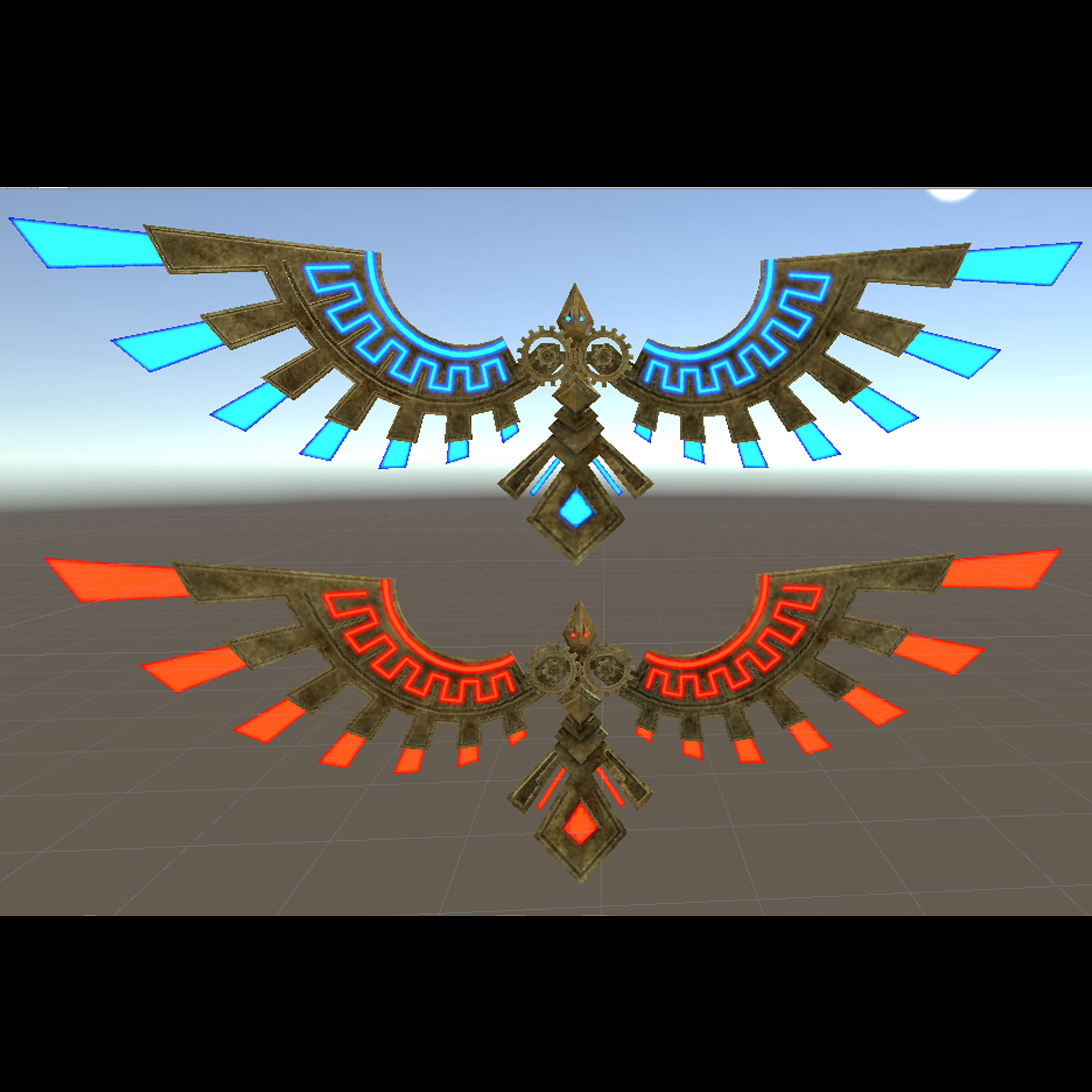 VRCアバター向けオリジナルアクセサリ３Dモデル『翼B』アニメーション付き