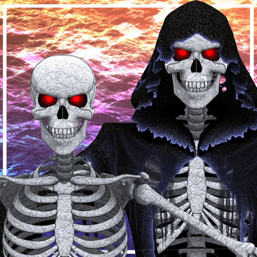 オリジナル3Dモデル『死神と骸骨』