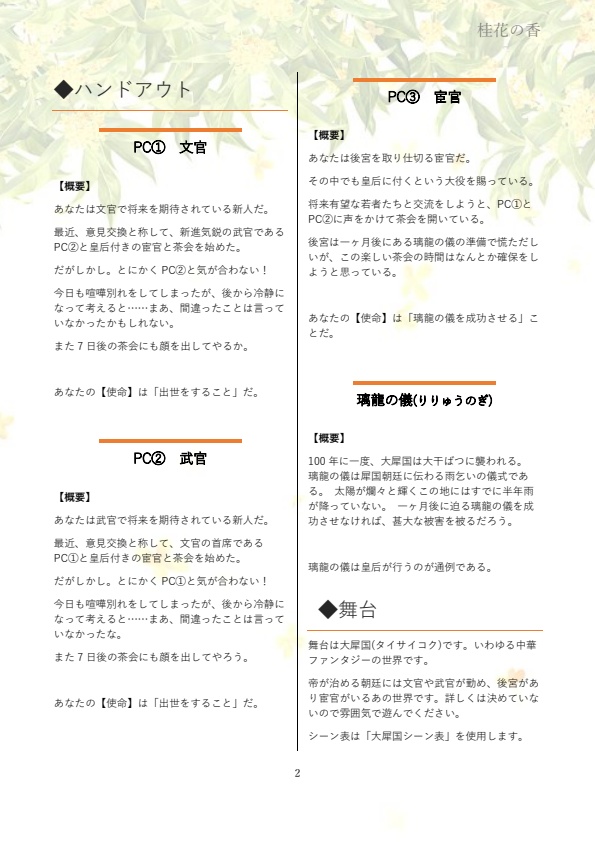 シノビガミ『桂花の香』データ版 SPLL:E223182